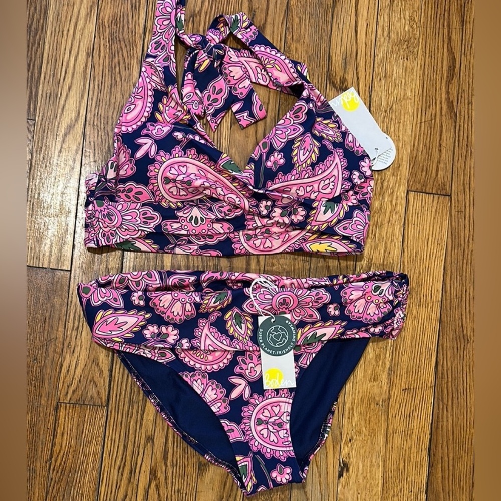 Boden Pink and Navy Bikini